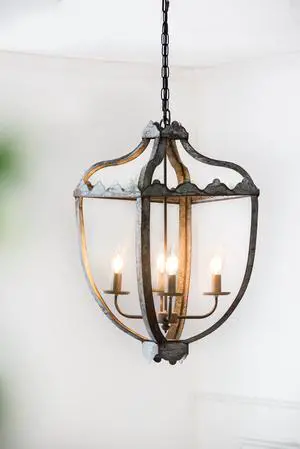 4 - Light Metal Chandelier, Hanging Light Fixture with Adjustable Chain for Kitchen Dining Room Foyer Entryway, Bulb Not included 4 - Light Metal Chandelier, Hanging Light Fixture with Adjustable Chain for Kitchen Dining Room Foyer Entryway, Bulb Not included