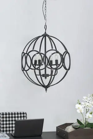 4 - Light Metal Chandelier, Hanging Light Fixture with Adjustable Chain for Kitchen Dining Room Foyer Entryway, Bulb Not included 4 - Light Metal Chandelier, Hanging Light Fixture with Adjustable Chain for Kitchen Dining Room Foyer Entryway, Bulb Not included