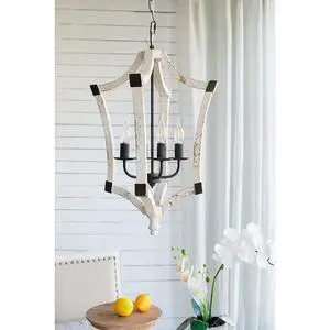 4 - Light Wood Chandelier, Hanging Light Fixture with Adjustable Chain for Kitchen Dining Room Foyer Entryway, Bulb Not included 4 - Light Wood Chandelier, Hanging Light Fixture with Adjustable Chain for Kitchen Dining Room Foyer Entryway, Bulb Not included