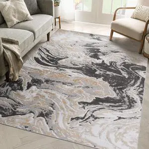 Collection 5X7 Grey /Abstract Non-Shedding Living Room Bedroom Dining Home Office Stylish and Stain Resistant Area Rug Collection 5X7 Grey /Abstract Non-Shedding Living Room Bedroom Dining Home Office Stylish and Stain Resistant Area Rug