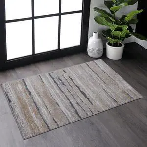 Collection 2X3 Ivory/Blue /Striped Non-Shedding Living Room Bedroom Dining Home Office Stylish and Stain Resistant Area Rug Collection 2X3 Ivory/Blue /Striped Non-Shedding Living Room Bedroom Dining Home Office Stylish and Stain Resistant Area Rug