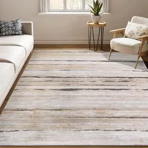 Collection 5X7 Brown /Striped Non-Shedding Living Room Bedroom Dining Home Office Stylish and Stain Resistant Area Rug Collection 5X7 Brown /Striped Non-Shedding Living Room Bedroom Dining Home Office Stylish and Stain Resistant Area Rug