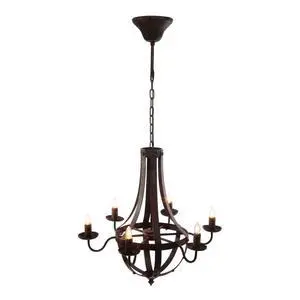 6 - Light Metal Chandelier, Hanging Light Fixture with Adjustable Chain for Kitchen Dining Room Foyer Entryway, Bulb Not included 6 - Light Metal Chandelier, Hanging Light Fixture with Adjustable Chain for Kitchen Dining Room Foyer Entryway, Bulb Not included