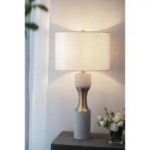 15x15x30" Cement with Metal Table Lamp 15x15x30" Cement with Metal Table Lamp