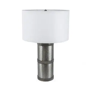 D16x24.4" Hammered Iron Table Lamp with Mango Wood(Lamp Shade Assembly Required) D16x24.4" Hammered Iron Table Lamp with Mango Wood(Lamp Shade Assembly Required)
