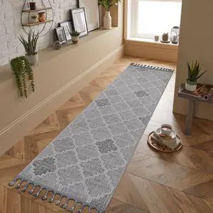 Collection 2X8 White/Grey /Trellis Indoor/Outdoor Area Rug Collection 2X8 White/Grey /Trellis Indoor/Outdoor Area Rug