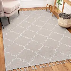 Collection 5X7 Ivory /Trellis Indoor/Outdoor Area Rug Collection 5X7 Ivory /Trellis Indoor/Outdoor Area Rug
