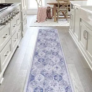 2'6''x10' Blue Runner, Washable Rug, Low-Pile, Non-Slip, Non-Shedding, Foldable, Kid & Pet Friendly - Area Rugs for living room, bedroom, kitchen, dining room rug (Blue, 2'6''x10') 2'6''x10' Blue Runner, Washable Rug, Low-Pile, Non-Slip, Non-Shedding, Foldable, Kid & Pet Friendly - Area Rugs for living room, bedroom, kitchen, dining room rug (Blue, 2'6''x10')