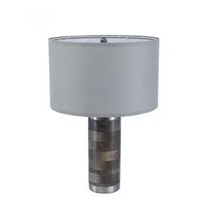 16x16x23.5" Gray and Silver Brushed Table Lamp (Lamp Shade Assembly Required) 16x16x23.5" Gray and Silver Brushed Table Lamp (Lamp Shade Assembly Required)