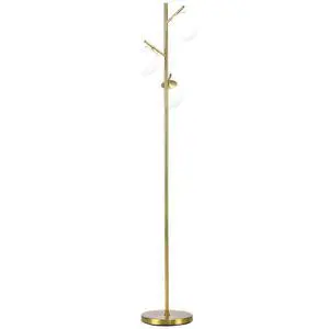 Homcom 3-Light Modern Floor Lamps for Living Room, Tree Standing Lamp for Bedroom with Globe Lampshade, Steel Base, (Bulb Not included), Gold Homcom 3-Light Modern Floor Lamps for Living Room, Tree Standing Lamp for Bedroom with Globe Lampshade, Steel Base, (Bulb Not included), Gold