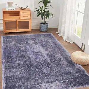 5x8 Area Rugs for Bedroom, Washable Rug, Low-Pile, Non-Slip, Non-Shedding, Foldable, Kid & Pet Friendly - Area Rugs for living room, bedroom, kitchen (Anthracite, 5' x 8') 5x8 Area Rugs for Bedroom, Washable Rug, Low-Pile, Non-Slip, Non-Shedding, Foldable, Kid & Pet Friendly - Area Rugs for living room, bedroom, kitchen (Anthracite, 5' x 8')