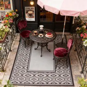 Patio Rug,Reversible Outdoor Rug, Waterproof Plastic Straw with Carry Bag Patio Rug,Reversible Outdoor Rug, Waterproof Plastic Straw with Carry Bag