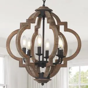 Farmhouse Chandeliers for Dining Room, 6-Light Rustic Dining Room Light Fixture Over Table, Wood Black Hanging Pendant Lights Kitchen Island, Boho Chandelier for Bedrooms Entryway Living Room Farmhouse Chandeliers for Dining Room, 6-Light Rustic Dining Room Light Fixture Over Table, Wood Black Hanging Pendant Lights Kitchen Island, Boho Chandelier for Bedrooms Entryway Living Room