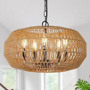 Farmhouse Rattan Pendant Lights Farmhouse Rattan Pendant Lights
