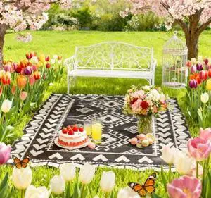 Patio Rug for Decor,Portable Outside Camping Area Carpet Mat,Reversible Rug,for Indoor and Outdoor Patio Rug for Decor,Portable Outside Camping Area Carpet Mat,Reversible Rug,for Indoor and Outdoor