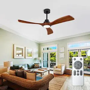 52" indoor Ceiling Fan with Light,3 Walnut Solid Wood Blade, Remote Control,3 Cct Dimmable Led, Timer, 6-Speed Reversible Motor Use for Living Room Or Patio 52" indoor Ceiling Fan with Light,3 Walnut Solid Wood Blade, Remote Control,3 Cct Dimmable Led, Timer, 6-Speed Reversible Motor Use for Living Room Or Patio