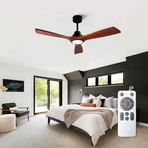 Ceiling Fans with Lights and Remote 52'' Outdoor Ceiling Fan with 6 Speed Noiseless Reversible Dc Motor, indoor 3 Blade Wood Ceiling Fan for Farmhouse Bedroom Living Room Gazebo Patio Black Ceiling Fans with Lights and Remote 52'' Outdoor Ceiling Fan with 6 Speed Noiseless Reversible Dc Motor, indoor 3 Blade Wood Ceiling Fan for Farmhouse Bedroom Living Room Gazebo Patio Black