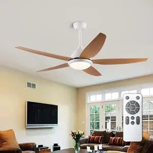 White Outdoor Ceiling Fan, 56 in Ceiling Fan Lights with Remote Control, 5 Abs Blades, 6 Speed Reversible Dc Motor Modern for Patios, Living Room, Bedroom, Porch White Outdoor Ceiling Fan, 56 in Ceiling Fan Lights with Remote Control, 5 Abs Blades, 6 Speed Reversible Dc Motor Modern for Patios, Living Room, Bedroom, Porch