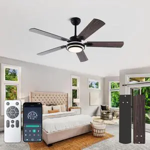 52 inch Ceiling Fan with Light and Remote Control 5 Solid Wood Blade 52 inch Ceiling Fan with Light and Remote Control 5 Solid Wood Blade