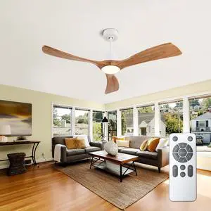 Ceiling Fans with Lights, 52 inch Solid Wood Ceiling Fans with Lights and Remote Control, Dc Reversible Motor, Noiseless, 3Cct, Ceiling Fan for Bedroom, Living Room, Apartment indoor/Outdoor Use Ceiling Fans with Lights, 52 inch Solid Wood Ceiling Fans with Lights and Remote Control, Dc Reversible Motor, Noiseless, 3Cct, Ceiling Fan for Bedroom, Living Room, Apartment indoor/Outdoor Use