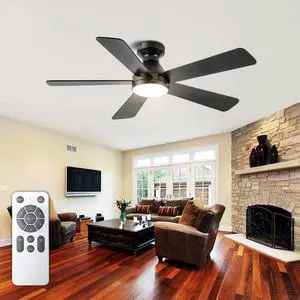 Ceiling Fans with Lights, 52 inch Low Profile Ceiling Fan with Light and Remote Control, Flush Mount, Reversible, 3Cct, Dimmable, Noiseless, Black Ceiling Fan for Bedroom, indoor/Outdoor Use Ceiling Fans with Lights, 52 inch Low Profile Ceiling Fan with Light and Remote Control, Flush Mount, Reversible, 3Cct, Dimmable, Noiseless, Black Ceiling Fan for Bedroom, indoor/Outdoor Use
