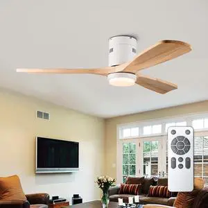 52 inch Low Profile Ceiling Fan with Light and Remote Control, Flush Mount, Reversible, 3Cct, Dimmable, Noiseless, Ceiling Fan for Bedroom, indoor/Outdoor Use 52 inch Low Profile Ceiling Fan with Light and Remote Control, Flush Mount, Reversible, 3Cct, Dimmable, Noiseless, Ceiling Fan for Bedroom, indoor/Outdoor Use