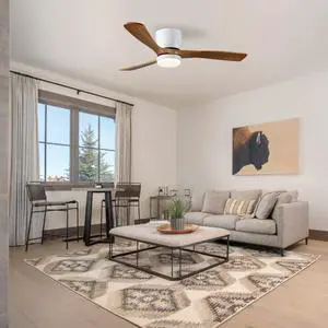 52" White Ceiling Fan with Light, 3 Solid Wood Blades, 6-Speed Reversible Dc Motor for Bed Room,Dining Room,Living Room. 52" White Ceiling Fan with Light, 3 Solid Wood Blades, 6-Speed Reversible Dc Motor for Bed Room,Dining Room,Living Room.