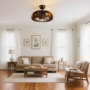 19" Wooden Ceiling Light, Hemispherical Ceiling Light with Handcrafted Wooden Sat Shade ,for Bedroom Hallway Living Room Kitchen,4-Light Wooden Chandelier, 3 Abs Blades 19" Wooden Ceiling Light, Hemispherical Ceiling Light with Handcrafted Wooden Sat Shade ,for Bedroom Hallway Living Room Kitchen,4-Light Wooden Chandelier, 3 Abs Blades