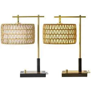 19 inch Table Lamp Set Of 2 with Rope and White Fabric Lamp Shade for Bedroom & Living Room (Bulbs Not included) 19 inch Table Lamp Set Of 2 with Rope and White Fabric Lamp Shade for Bedroom & Living Room (Bulbs Not included)