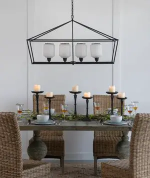 41.7x14.2x23.8" Iron Chandelier, Sleek industrial Style Hanging Light Fixture for Kitchen Dining Room Foyer Entryway, Bulb Not included 41.7x14.2x23.8" Iron Chandelier, Sleek industrial Style Hanging Light Fixture for Kitchen Dining Room Foyer Entryway, Bulb Not included