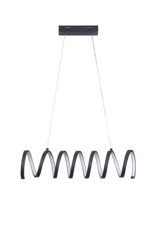 23"L x 6"H Spiral Loop Aluminum integrated 14 W Led W/ Adjustable 47" - 12" Suspension Wire Modern Ceiling Pendant 23"L x 6"H Spiral Loop Aluminum integrated 14 W Led W/ Adjustable 47" - 12" Suspension Wire Modern Ceiling Pendant