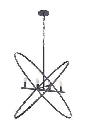 29"L x 15"W x 37.5"H 4 Led Matte Black Atom Brass Metal Pendant 29"L x 15"W x 37.5"H 4 Led Matte Black Atom Brass Metal Pendant