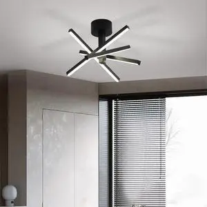 12 inch Modern Led Ceiling Light, Geometric Starburst Design with Black Finish for Living Room, Bedroom, and Hallways 12 inch Modern Led Ceiling Light, Geometric Starburst Design with Black Finish for Living Room, Bedroom, and Hallways