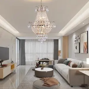 Gold Crystal Chandeliers,Large Contemporary Luxury Ceiling Lighting for Living Room Dining Room Bedroom Hallway Gold Crystal Chandeliers,Large Contemporary Luxury Ceiling Lighting for Living Room Dining Room Bedroom Hallway