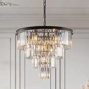 24" Contemporary Crystal Modern Chandeliers Crystal Ceiling Chandelier 4 Tier Black Chandelier Lighting for Dining Room Living Room Bedroom (Bulbs Not included) 24" Contemporary Crystal Modern Chandeliers Crystal Ceiling Chandelier 4 Tier Black Chandelier Lighting for Dining Room Living Room Bedroom (Bulbs Not included)