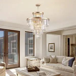 Golden Luxury Crystal Chandelier Modern Chandeliers Lights Fixture Hanging Pendant Light Fixture for Dining Room Bedroom Living Room Dia 23.6 inch-Gold Golden Luxury Crystal Chandelier Modern Chandeliers Lights Fixture Hanging Pendant Light Fixture for Dining Room Bedroom Living Room Dia 23.6 inch-Gold