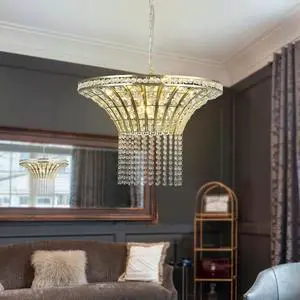 8-Light 23.6" Wide Crystal Waterfall Chandelier (Bulb Not included) 8-Light 23.6" Wide Crystal Waterfall Chandelier (Bulb Not included)