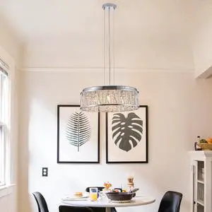 Modern Crystal Chandelier 19 inches Aluminum+Iron Round Ceiling Light Flush Mount Ceiling Light Fixture for Kitchen Island Dinning Bedrooms and Hallway (Bulb Not included) Modern Crystal Chandelier 19 inches Aluminum+Iron Round Ceiling Light Flush Mount Ceiling Light Fixture for Kitchen Island Dinning Bedrooms and Hallway (Bulb Not included)