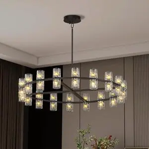 36 inches Luxury Chandeliers Crystal Living Room Decorative Lights Simple Modern Dining Room Led Lighting,for Home Decor (Bulbs included) 36 inches Luxury Chandeliers Crystal Living Room Decorative Lights Simple Modern Dining Room Led Lighting,for Home Decor (Bulbs included)