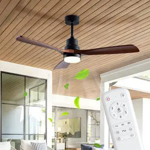 52" Wooden Ceiling Fans with Lighted Remote Control, indoor Outdoor Wooden Ceiling Fan, Outdoor Modern Ceiling Fan with 3 Fan Blades for Patio, Living Room, Farmhouse, Etc (Black + Walnut) 52" Wooden Ceiling Fans with Lighted Remote Control, indoor Outdoor Wooden Ceiling Fan, Outdoor Modern Ceiling Fan with 3 Fan Blades for Patio, Living Room, Farmhouse, Etc (Black + Walnut)
