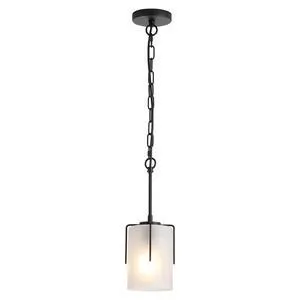 Modern Adjustable Cylindrical Pendant Light, Milky White Frosted Glass & Black Metal Frame, E26 Base, Compatible with Flat/Vaulted/Sloped Ceilings, Ideal for Kitchen Island, Dining Room, Bedroom Modern Adjustable Cylindrical Pendant Light, Milky White Frosted Glass & Black Metal Frame, E26 Base, Compatible with Flat/Vaulted/Sloped Ceilings, Ideal for Kitchen Island, Dining Room, Bedroom