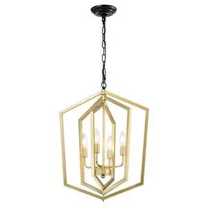 4-Light Farmhouse Kitchen Chandeliers, Vintage Cage Light Fixture Adjustable Height Chandeliers for Dining Room Hallway Foyer Entryway(E12 Bulbs Not included)--Gold+Matte Black 4-Light Farmhouse Kitchen Chandeliers, Vintage Cage Light Fixture Adjustable Height Chandeliers for Dining Room Hallway Foyer Entryway(E12 Bulbs Not included)--Gold+Matte Black