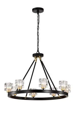 Matte Black + Gold Wagon Wheel Chandelier Farmhouse Modern Small Crystal Round Chandelier for Living Room Kitchen Island Foyer Hallway Entryway Bedroom Rustic Dining Room Light Fixture Ceiling Hanging Matte Black + Gold Wagon Wheel Chandelier Farmhouse Modern Small Crystal Round Chandelier for Living Room Kitchen Island Foyer Hallway Entryway Bedroom Rustic Dining Room Light Fixture Ceiling Hanging