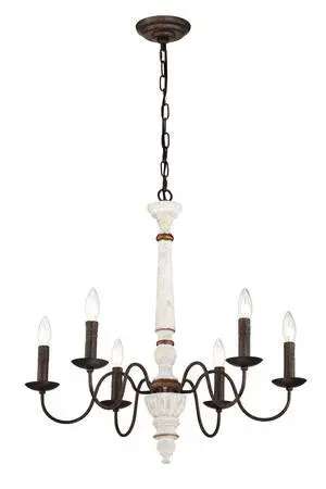 Retro White and Rust Color Chandelier with Light Fixture 6 Light (E12 No include Bulb) Pendant Light Fixtures for Dining Room, Lobby, Kitchen, Bedroom, Living Room, Conference Room, Home Office Retro White and Rust Color Chandelier with Light Fixture 6 Light (E12 No include Bulb) Pendant Light Fixtures for Dining Room, Lobby, Kitchen, Bedroom, Living Room, Conference Room, Home Office