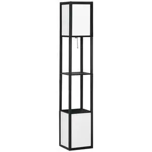 Homcom Modern Floor Lamp with Shelves & Dual Ambient Lighting, Tall Standing Lamp for Living Room, Bedroom with Fabric Lampshade (Bulb Not included), Black Homcom Modern Floor Lamp with Shelves & Dual Ambient Lighting, Tall Standing Lamp for Living Room, Bedroom with Fabric Lampshade (Bulb Not included), Black