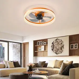 Ceiling Fans with Lights Dimmable Led Embedded installation Of Thin Modern Ceiling Fans(Orange) Ceiling Fans with Lights Dimmable Led Embedded installation Of Thin Modern Ceiling Fans(Orange)