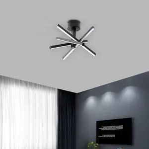 12 inch Modern Led Ceiling Light, Geometric Starburst Design with Black Finish for Living Room, Bedroom, and Hallways 12 inch Modern Led Ceiling Light, Geometric Starburst Design with Black Finish for Living Room, Bedroom, and Hallways