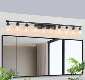 10 Light Bathroom Vanity Lights Over Mirror, 65.4inch Black Vanity Lights Fixtures Matte Black Modern Vanity Lights Black Bathroom Wall Lighting for Mirror Bedroom,Living Room 10 Light Bathroom Vanity Lights Over Mirror, 65.4inch Black Vanity Lights Fixtures Matte Black Modern Vanity Lights Black Bathroom Wall Lighting for Mirror Bedroom,Living Room