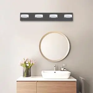 29" Modern 4-Light Led Vanity Light, Sleek Black Bathroom Wall Light Fixture for Mirror, Shower, and Bathroom Decor 29" Modern 4-Light Led Vanity Light, Sleek Black Bathroom Wall Light Fixture for Mirror, Shower, and Bathroom Decor