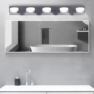 37" Modern 5-Light Led Vanity Light, Sleek Black Bathroom Wall Light Fixture for Mirror, Shower, and Bathroom Decor 37" Modern 5-Light Led Vanity Light, Sleek Black Bathroom Wall Light Fixture for Mirror, Shower, and Bathroom Decor